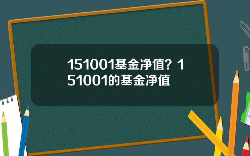 151001基金净值？151001的基金净值