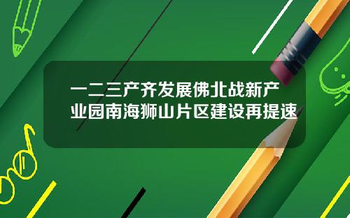 一二三产齐发展佛北战新产业园南海狮山片区建设再提速