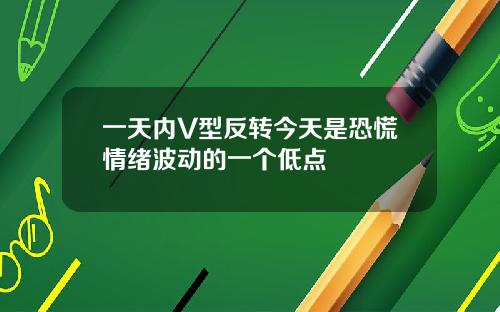 一天内V型反转今天是恐慌情绪波动的一个低点