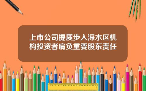 上市公司提质步入深水区机构投资者肩负重要股东责任