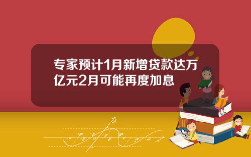 专家预计1月新增贷款达万亿元2月可能再度加息