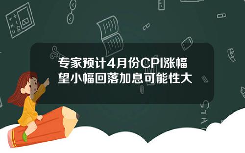 专家预计4月份CPI涨幅望小幅回落加息可能性大