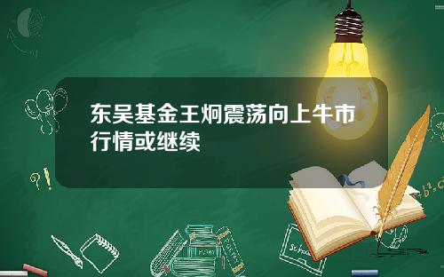 东吴基金王炯震荡向上牛市行情或继续