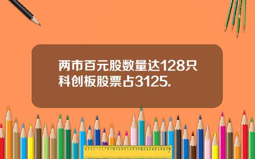 两市百元股数量达128只科创板股票占3125.