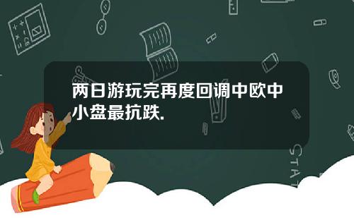 两日游玩完再度回调中欧中小盘最抗跌.