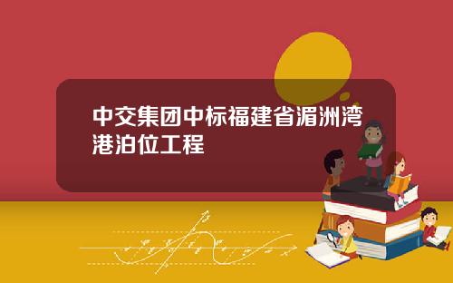 中交集团中标福建省湄洲湾港泊位工程