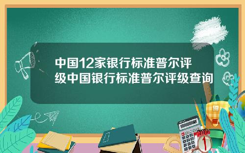 中国12家银行标准普尔评级中国银行标准普尔评级查询