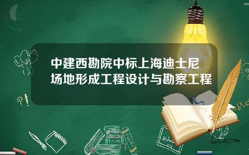 中建西勘院中标上海迪士尼场地形成工程设计与勘察工程