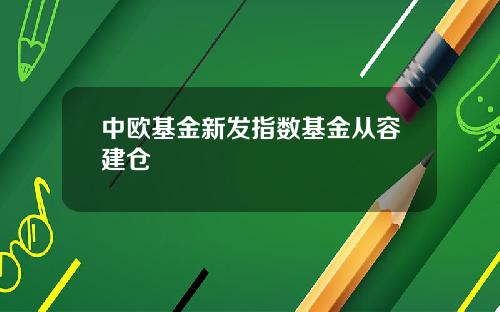 中欧基金新发指数基金从容建仓