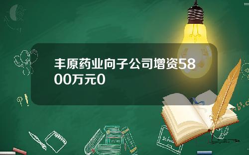 丰原药业向子公司增资5800万元0