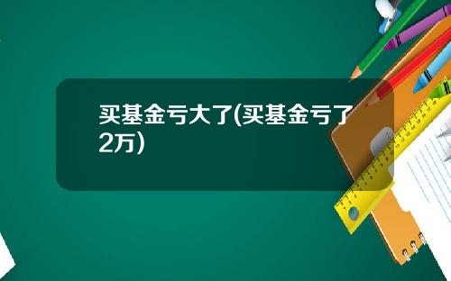 买基金亏大了(买基金亏了2万)