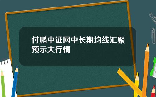 付鹏中证网中长期均线汇聚预示大行情