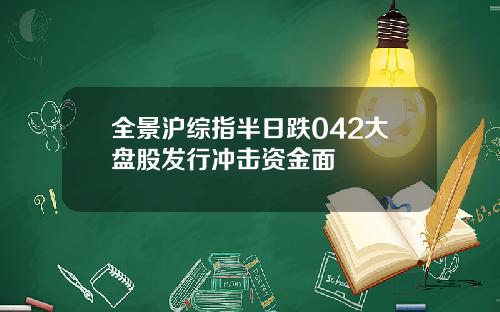 全景沪综指半日跌042大盘股发行冲击资金面