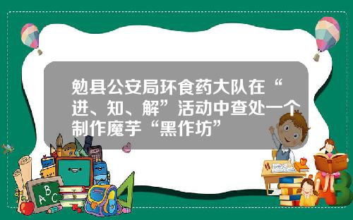 勉县公安局环食药大队在“进、知、解”活动中查处一个制作魔芋“黑作坊”