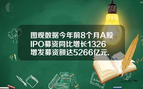 图观数据今年前8个月A股IPO募资同比增长1326增发募资额达5266亿元.