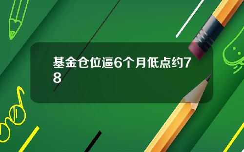 基金仓位逼6个月低点约78