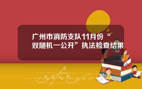 广州市消防支队11月份“双随机一公开”执法检查结果