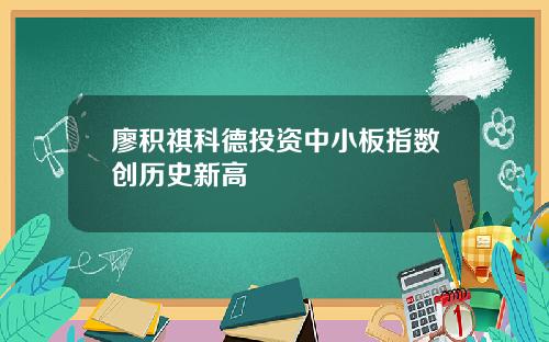 廖积祺科德投资中小板指数创历史新高