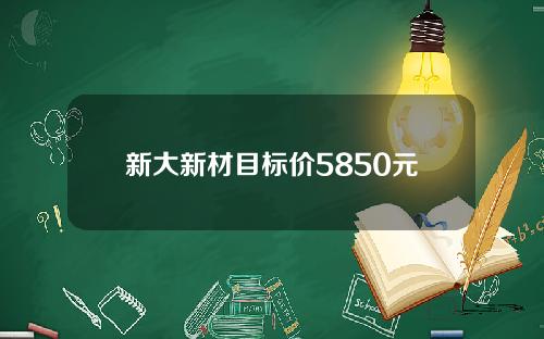 新大新材目标价5850元