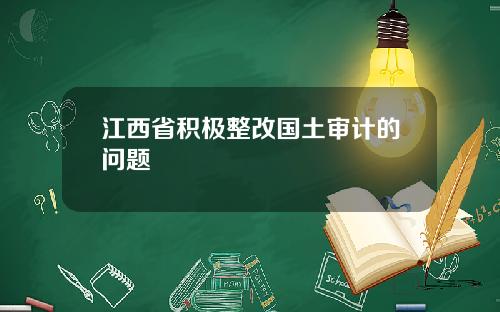 江西省积极整改国土审计的问题