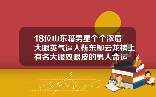 18位山东籍男星个个浓眉大眼英气逼人靳东柳云龙榜上有名大眼双眼皮的男人命运