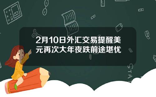 2月10日外汇交易提醒美元再次大年夜跌前途堪忧