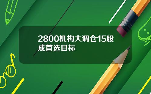 2800机构大调仓15股成首选目标