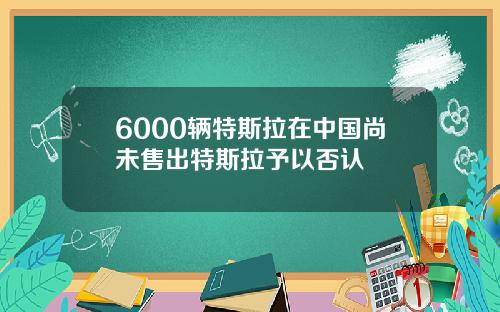 6000辆特斯拉在中国尚未售出特斯拉予以否认