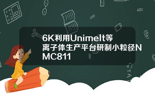 6K利用Unimelt等离子体生产平台研制小粒径NMC811