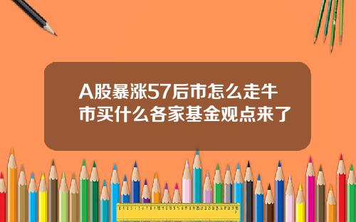 A股暴涨57后市怎么走牛市买什么各家基金观点来了