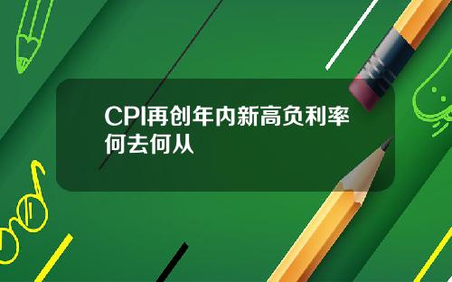 CPI再创年内新高负利率何去何从