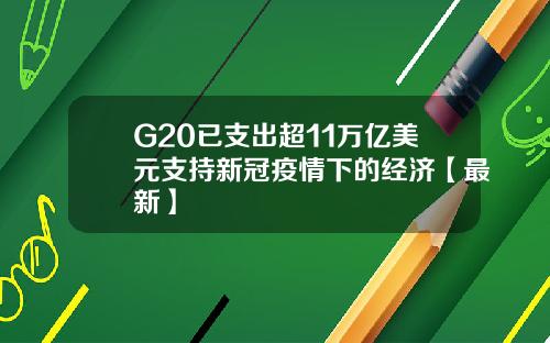 G20已支出超11万亿美元支持新冠疫情下的经济【最新】