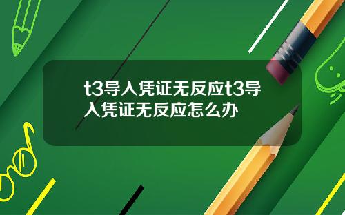 t3导入凭证无反应t3导入凭证无反应怎么办