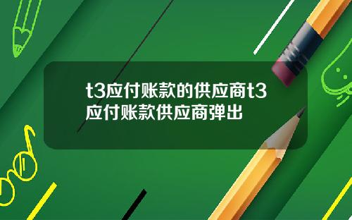 t3应付账款的供应商t3应付账款供应商弹出