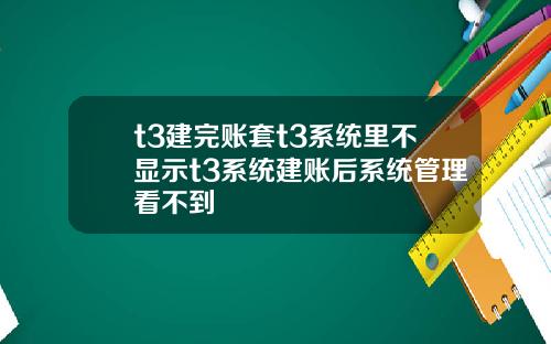 t3建完账套t3系统里不显示t3系统建账后系统管理看不到