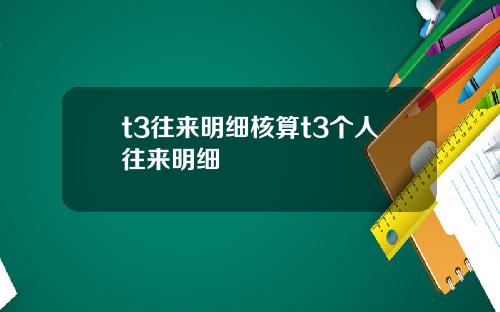 t3往来明细核算t3个人往来明细