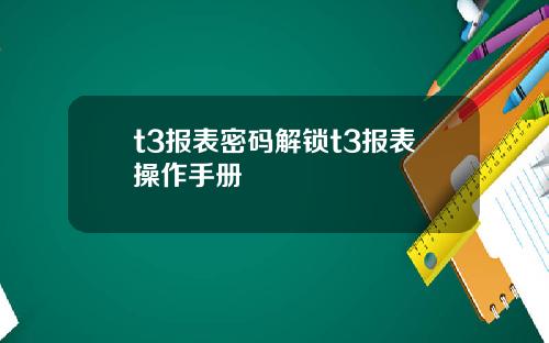 t3报表密码解锁t3报表操作手册