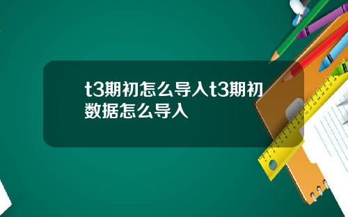 t3期初怎么导入t3期初数据怎么导入