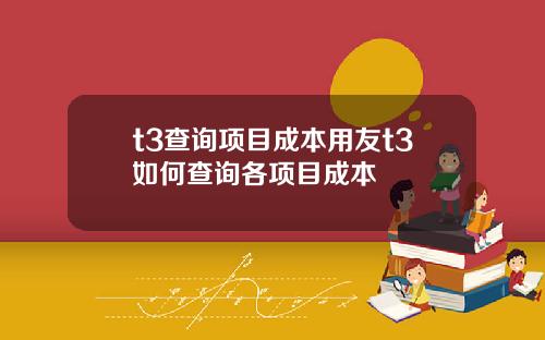 t3查询项目成本用友t3如何查询各项目成本