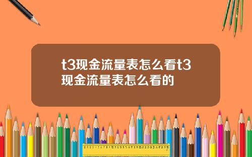 t3现金流量表怎么看t3现金流量表怎么看的