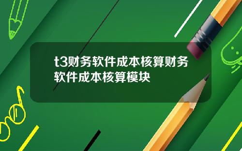 t3财务软件成本核算财务软件成本核算模块