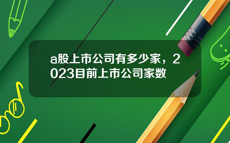 a股上市公司有多少家，2023目前上市公司家数