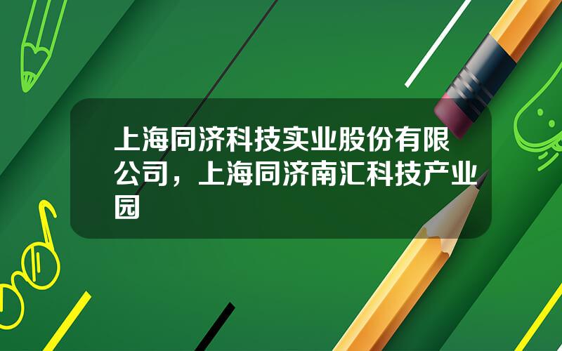 上海同济科技实业股份有限公司，上海同济南汇科技产业园