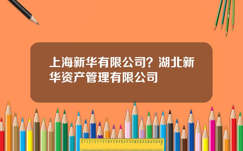 上海新华有限公司？湖北新华资产管理有限公司