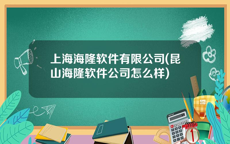 上海海隆软件有限公司(昆山海隆软件公司怎么样)