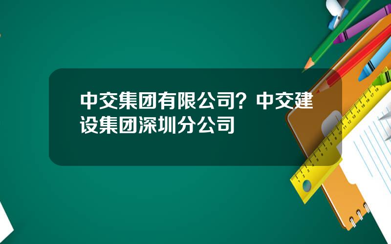 中交集团有限公司？中交建设集团深圳分公司