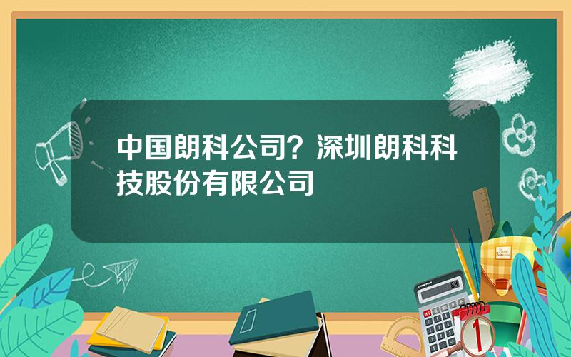 中国朗科公司？深圳朗科科技股份有限公司