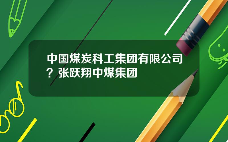 中国煤炭科工集团有限公司？张跃翔中煤集团