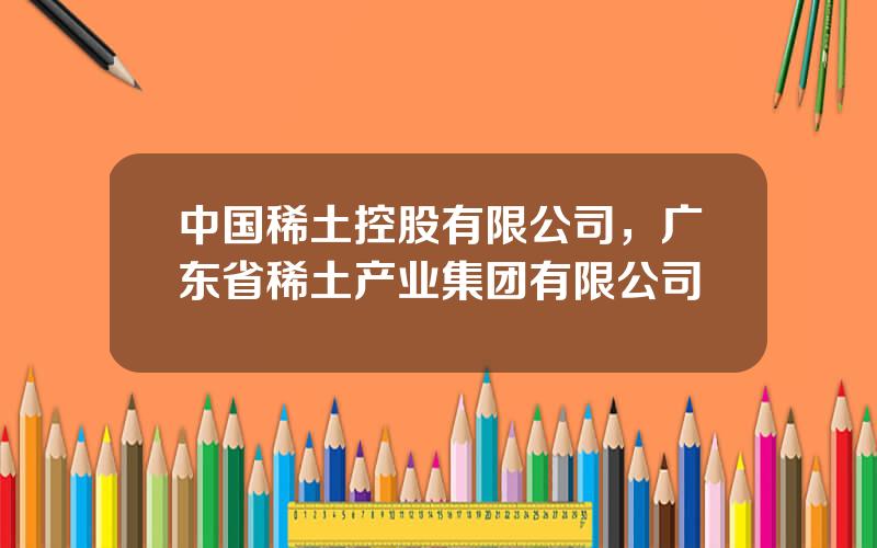 中国稀土控股有限公司，广东省稀土产业集团有限公司