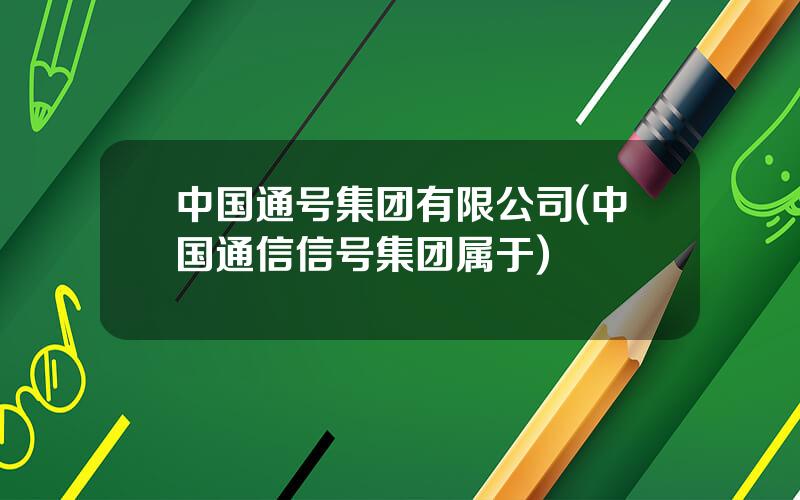 中国通号集团有限公司(中国通信信号集团属于)